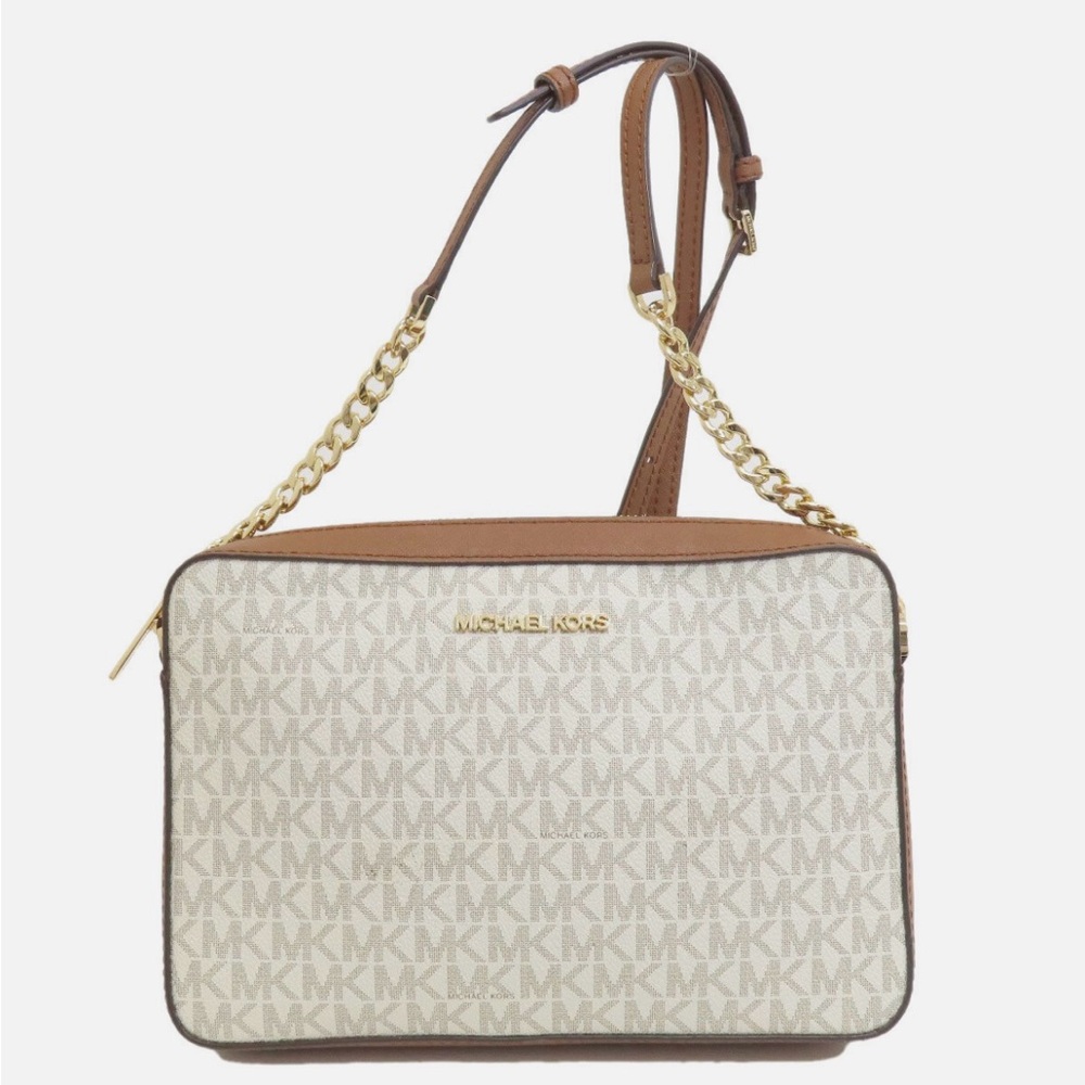 Michael Kors Tan and Cream Crossbody Bag